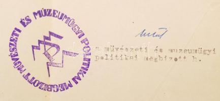 1919 Tanácsköztársasági okmány: a Közoktatásügyi Népbiztosság levele a Vörös Őrség részére, melyben ...