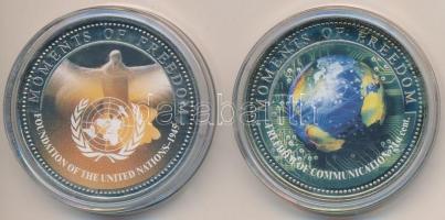 Libéria 2001. 10$ CuNi "Szabadság pillanatai - az ENSZ megalapítása" + 10$ CuNi "Szab...