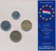 Luxemburg 1980-1990. 1Fr-50Fr 4klf darab "Az utolsó Frank forgalmi pénzek" szettben T:1,2 Luxembourg 1980-1990. 1 Franc - 50 Francs, 4 different coins "The Last Franc coins" set C:Unc,XF