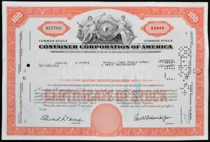 Kanada 1975. "Massey-Ferguson Limited" részvényelismervénye 100 részvényről, perforált és ...