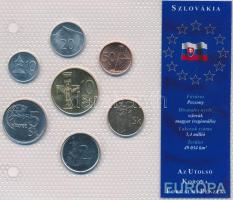 Szlovákia 1994-2003. 10h-10K 7klf darab "Az utolsó Korona forgalmi pénzek" szettben T:1,1- Slovakia 1994-2003. 10 Halierov - 10 Korun, 7 different coins "The Last Korun coins" set C:Unc,Au