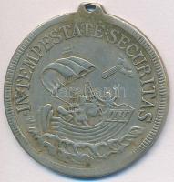 ~1900. Szent György emlékérem sérült füllel (33mm) T:2-