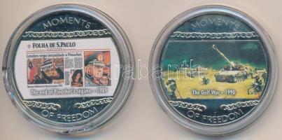 Libéria 2004. 10$ "Szabadság pillanatai - Pinochet rezsim vége 1989." + "Szabadság pi...