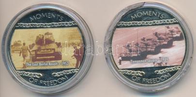 Libéria 2004. 10$ "Szabadság pillanatai - Tienanmen tér 1989." + "Szabadság pillanata...