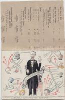 Schima Bandi (1882-1959) grafikus rajza judaika témában. Szmrecsányi György az Ébredő Magyarok Egyesületének elnöke szónokol a Parlamentben 16x12 cm