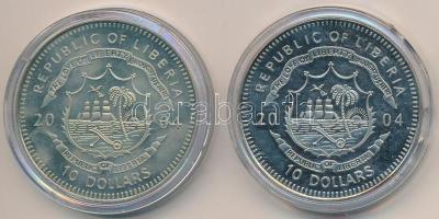 Libéria 2004. 10$ "Szabadság pillanatai - A spanyol armada pusztulása 1588." + "Szabadság pillanatai - Garibaldi felszabadítja Itáliát 1860." multicolor T:PP ujjlenyomatos Liberia 2004. 10 Dollars "Moments of Freedom - Destruction of the Spanish fleet 1588" + "Moments of Freedom - Garibaldi Liberates Italy 1860" multicolor C:PP fingerprint