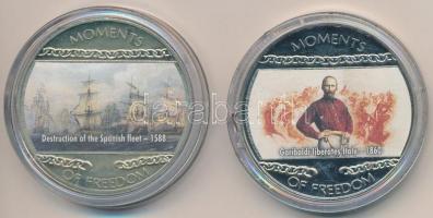 Libéria 2004. 10$ "Szabadság pillanatai - A spanyol armada pusztulása 1588." + "Szaba...
