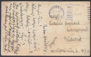 Latabár Árpád és Latabár Kálmán színész dinasztia tagjai által írt képeslap, Latabár Árpád aláírással.