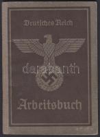 1939 Német birodalmi munkakönyv több bejegyzéssel.