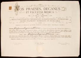 1930 Flóderer István gyógyszerész, okmánybélyeg szakíró gyógyszerészi diplomája.