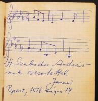 Emlékkönyv közel 200 aláírással, színész, zenész, énekes stb. az 1960-as évekből, pl.: Sinkovits, Ag...