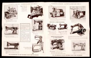 cca 1900-1920 Singer varrógép ( M. Itzkowitz & Sons, Inc., New York) képes, több típust bemutató...