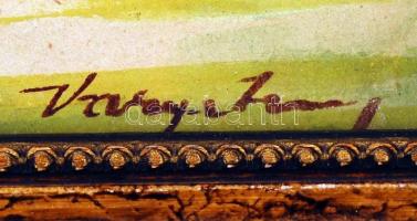 Varga jelzéssel: Alpesi idill, akvarell, papír, 36,5×27 cm