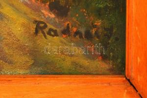 Radnai jelzéssel: Út a pipacsmezőn, olaj, fa, keretben, 32,5×26 cm