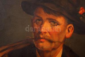 Sziklai Lajos: János bá. Olaj, vászon, jelzett, antik keretben, 80×60 cm