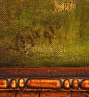 Végh jelzéssel: Tavasz a pataknál. Olaj, vászon, antik keretben, 58×69 cm