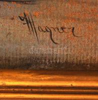 Magney jelzéssel: Kacsák. Olaj, karton, keretben, 35×48 cm