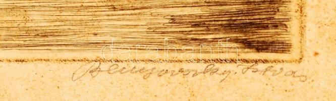 Benyovszky István (1898-1969): Ballotade. Rézkarc, papír, jelzett, 41×31 cm