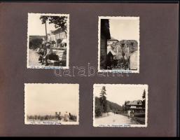 1941 Régi fényképek, 12db: Homorod fürdő, Székelyudvarhely, Tusnád fotó albumlapokon, 6x9cm