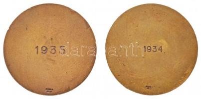 1934-1935. "Pénzintézeti Sportegyletek Ligája" (2xklf) zománcozott Br sakk díjérmek "...