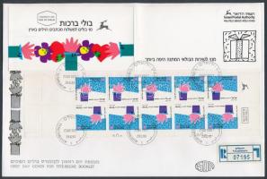 Greetings stamps with phosphorus line stamp-booklet FDC, Üdvözlőbélyegek foszforcsíkos bélyegfüzet FDC