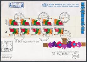 Üdvözlőbélyegek foszforcsíkos bélyegfüzet FDC, Greetings stamps stamp-booklet phopshorus line