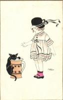 Girl with cat s: E. Weber (EK)