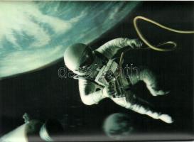 Walk in the Space, modern dimensional postcard, astronaut