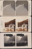 1903 Sztereó fotók, 9db vegyes Osztrák és német fényképek.  9x14cm
