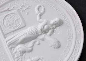 A Keszthelyi Agrártudományi Egyetem Herendi porcelán plakettje. Jelzett, eredeti díszdobozban / Here...