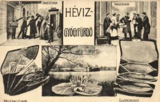 Hévíz-gyógyfürdő, humoros képeslap; kiadja Gál Nándor (EK)