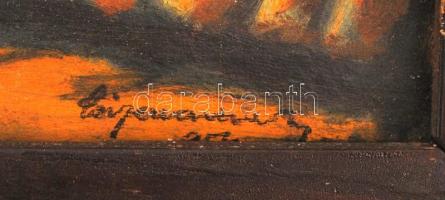 Olvashatatlan jelzéssel: Alpesi táj, olaj, fa, keretben, 41×30 cm