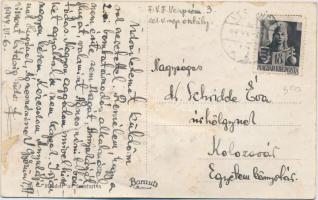 Veszprém, népviseletes grafikai leporellós képeslap / leporellocard s: Klaudinyi