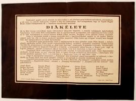 cca 1941-1944 3 db humoros, diák gyászjelentés