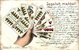 Izgatok makkal magyar kártyás képeslap; kiadja Ferenczi B. / Tell playing cards, litho