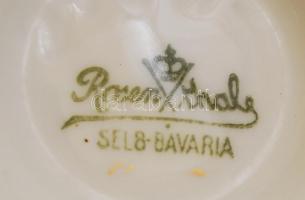 Rosenthal arany-kék mintás porcelán váza, hibátlan, jelzett, m: 15 cm