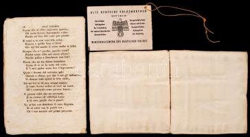 1811-1940 Vegyes nyomtatvány tétel: Der Froschkönig, Alte deutsche Volksmärchen Heft 3., hátoldalán ...
