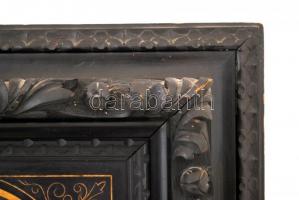 Jelzés nélkül: Férfi portré, olaj, vászon, gazdagon díszített, antik keretben. Kép méret:42x33cm, ke...