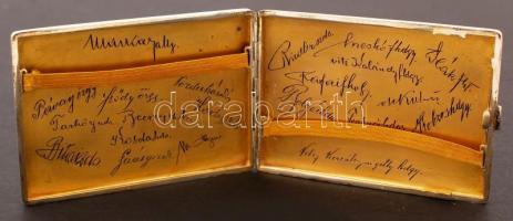Ezüst cigarettatárca, jelzett,  "Damjanich KP. ZLJ. Tisztikara 1930-1934" felirattal, tűzz...