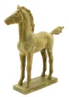 Tóth Béla (1941- ): Csikó,  szobor, terrakotta, jelzett, 28,5x27cm