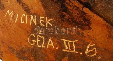 Réz plakett, "dr. Ujváry Géza Ny A Tábornok Hadbíró, Budapesten ötvenötödik évében 1931" f...