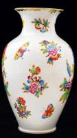 Herendi Viktória mintás, kézzel festett váza, jelzett, hibátlan, m: 32 cm