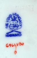 Herendi Viktória mintás, kézzel festett váza, jelzett, hibátlan, m: 32 cm