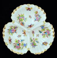 Herendi Viktória mintás tál, kézzel festett, jelzett, hibátlan, d:27 cm