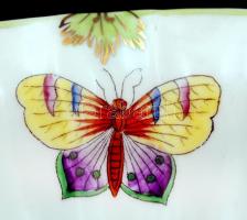 Herendi Viktória mintás tál, kézzel festett, jelzett, hibátlan, d:27 cm