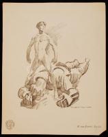 cca 1915 A Berliner Secession 3db expressionista litográfiája, jelzettek a dúcon: Wilhelm Schmocken:...