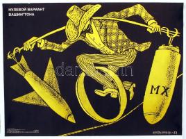 cca 1980 eleje, Szovjet antikapitalista, propaganda plakát, feltekerve, 48x65cm