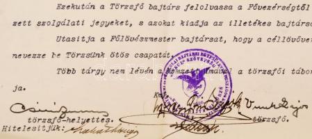 cca 1930 A "Turul" Szövetség "Kupa" Bajtársi Törzsének jegyzőkönyve