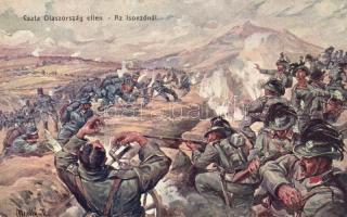 Battles of the Isonzo, WWI Austro-Hungarian and Italian army, artist signed (fa)