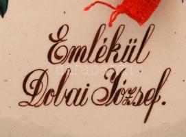 Bélapátfalvai születésnapi kulacs dugóval, kézzel festett, jelzett, apró lepattanásokkal, m:24 cm / ...